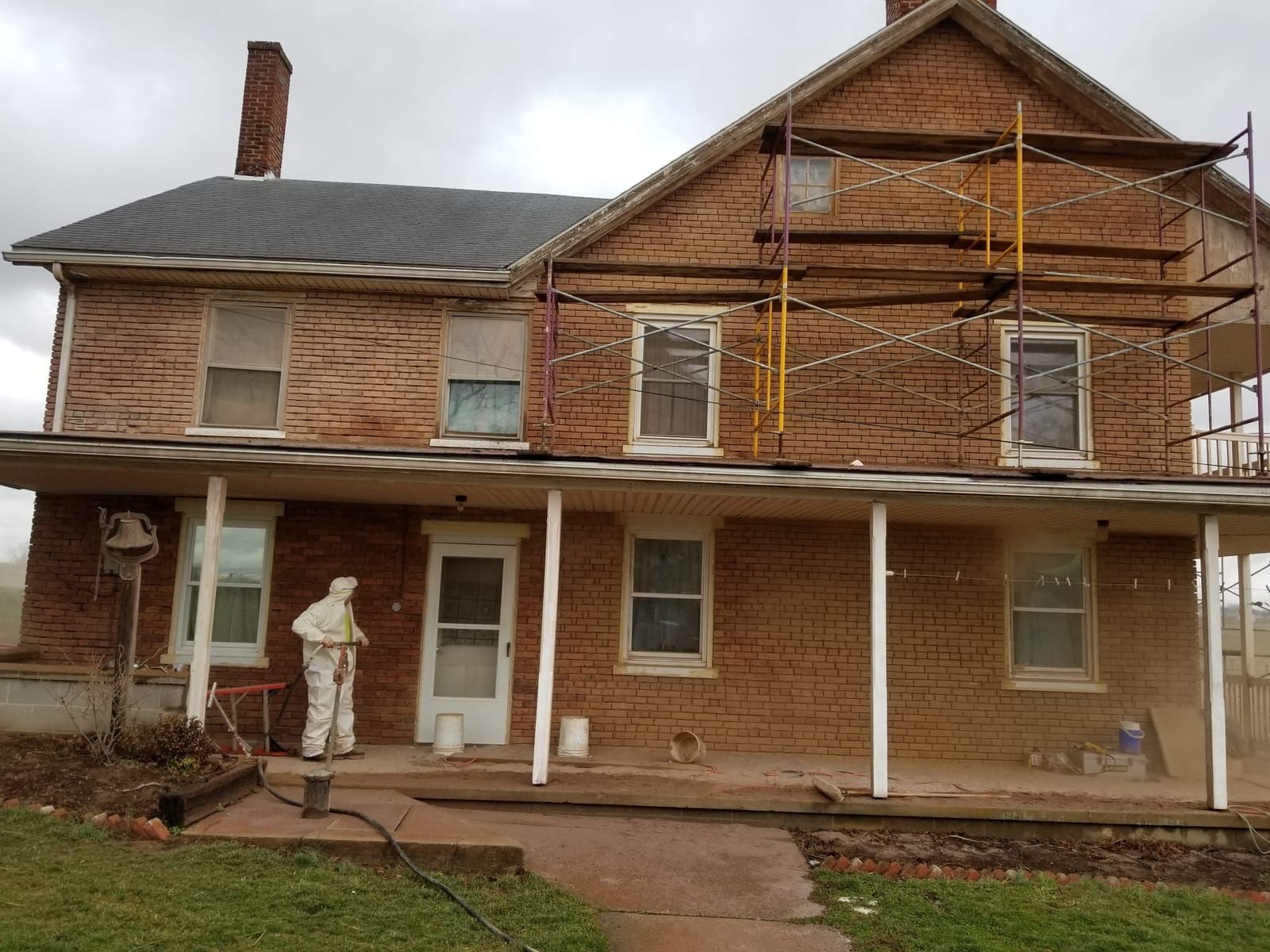 Maugansville Home — brick repointing project by Poor Boys' Enterprises, photo 1