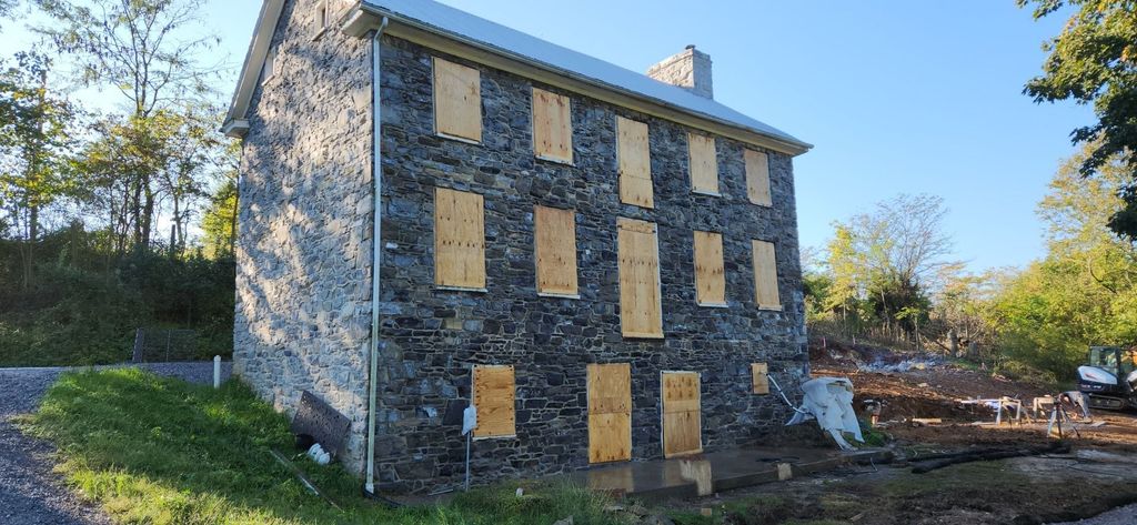 Same stone house freshly repointed with breathable lime mortar